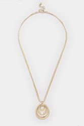 Gold Tone Circle Strand Necklace | Yours Clothing 2