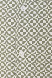 BadRhino Big & Tall Green Geometric Poplin Shirt