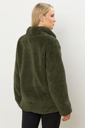 LTS Tall Khaki Green Half Zip Fleece Jacket | Long Tall Sally 4