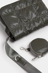 Khaki Green Quilted Cross Body Bag | Yours Clothing 3