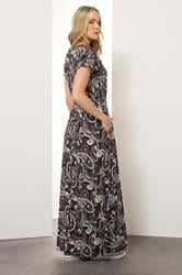LTS Tall Black Paisley Shirred Waist Maxi Dress | Long Tall Sally 4