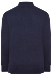 KAM Big & Tall Navy Blue Cable Knit Cardigan | BadRhino 4