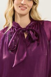 LTS Tall Purple Organza Tie Neck Blouse | Long Tall Sally 6