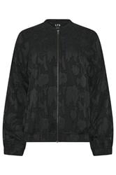 LTS Tall Black Jacquard Bomber Jacket | Long Tall Sally 7