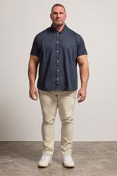 BadRhino Big & Tall Navy Poplin Short Sleeve Shirt | BadRhino 2