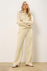 LTS Tall Women's Set Yellow Cotton Quarter Zip Sweatshirt & Wide Leg Joggers | Long Tall Sally 3