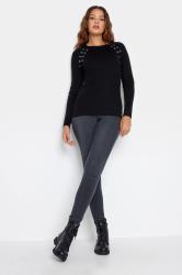 LTS Tall Black Eyelet Lace Up Jumper | Long Tall Sally 2