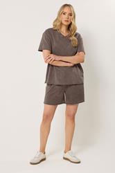 LTS Tall Woman's Chocolate Brown Acid Wash Oversized T-Shirt | Long Tall Sally 2