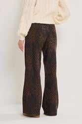 LTS Tall Chocolate Brown Leopard Print Wide Leg Jeans | Long Tall Sally 5