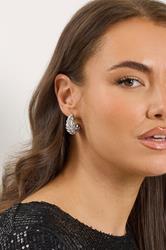 3 PACK Silver Tone Diamante Polished Hoop Earring Set | Yours Clothing 1