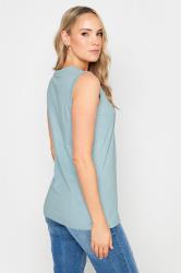 LTS 2 PACK Tall Women's Light Blue & White Cotton Henley Vest Tops | Long Tall Sally 5