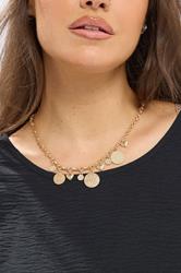 Gold Tone Pendant Charm Necklace | Yours Clothing 1