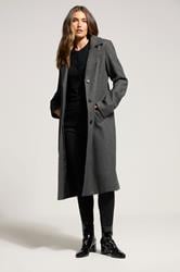 LTS Tall Charcoal Grey Formal Midi City Coat | Long Tall Sally 1