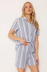 LTS Tall Women's Blue & White Stripe Shorts | Long Tall Sally 1
