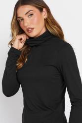 LTS PREMIUM Tall Black Long Sleeve Roll Neck Top | Long Tall Sally 4