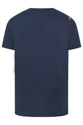D555 Big & Tall Navy Blue Tropical Skull Print T-Shirt | BadRhino 4