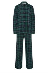 LTS Tall Navy Blue & Green Cotton Check Pyjama Set | Long Tall Sally 6