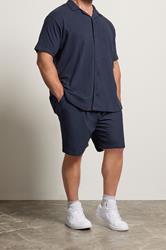 BadRhino Big & Tall Navy Blue Textured Shorts | BadRhino 3
