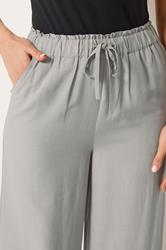 LTS Tall Women's Light Grey Linen Wide Leg Trousers | Long Tall Sally 4