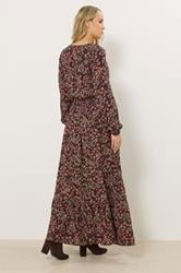 LTS Tall Black Floral Button Maxi Dress | Long Tall Sally 3