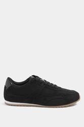 Black Slim Sole Trainers In Wide E Fit | Yours Clothing 2