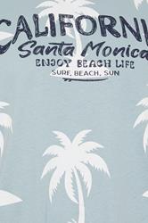 KAM Big & Tall Light Blue Palm Print T-Shirt | BadRhino 5