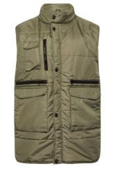 KAM Big & Tall Green Military Multi Pocket Gilet | BadRhino 3