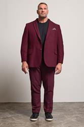 BadRhino Tailoring Big & Tall Burgundy Red Tweed Suit Trouers | BadRhino 1
