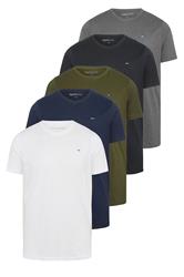 BadRhino Big & Tall 5 Pack Black/White/Navy Blue/Green/Grey Extra Long Core T-Shirts| BadRhino 2