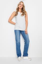 LTS 2 PACK Tall Women's Light Blue & White Cotton Henley Vest Tops | Long Tall Sally 3