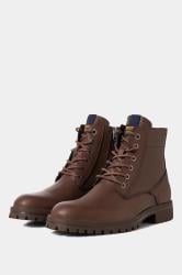 JACK & JONES Big & Tall Brown Faux Leather Boots | BadRhino 2