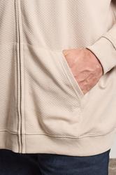 BadRhino Big & Tall Natural Brown Diamond Quilted Zip Through Hoodie | BadRhino 4