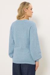 LTS Tall Light Blue Knit Balloon Sleeve Jumper | Long Tall Sally 4