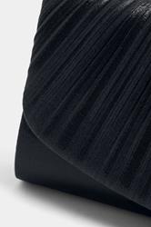 Black Ruched Envelope Clutch Bag | Yours Clothing 6