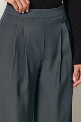 LTS Tall Women's Grey Pleat Front Wide Leg Trousers | Long Tall Sally 4