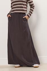 LTS Tall Chocolate Brown Acid Wash Side Split Maxi Skirt | Long Tall Sally 3