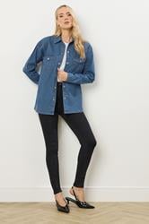 LTS Tall Blue Denim Mid Wash Shirt | Long Tall Sally 3
