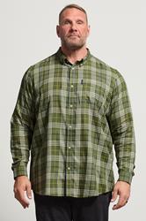 BEN SHERMAN Big & Tall Green Check Shirt | BadRhino 1