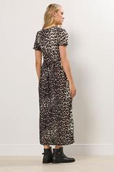 LTS Tall Beige Brown Tie Front Smock Dress | Long Tall Sally 3