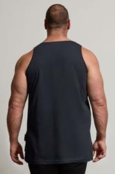 BadRhino Big & Tall Navy Blue Extra Long Plain Vest Top | BadRhino 2
