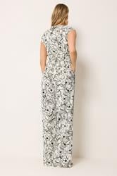 LTS Tall White Abstract Floral Print Jumpsuit | Long Tall Sally 4