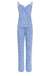 LTS Tall Blue Starfish Print Cotton Wide Leg Pyjama Set