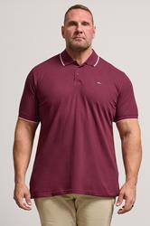 BadRhino Big & Tall Dark Red Essential Tipped Polo Shirt | BadRhino 1