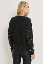 LTS Tall Black Disco Sequin Jumper | Long Tall Sally 3