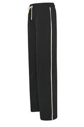 LTS Tall Black Pipe Detail Wide Leg Joggers | Long Tall Sally 2