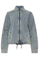 LTS Tall Women's Blue Washed Denim Bomber Jacket | Long Tall Sally 7
