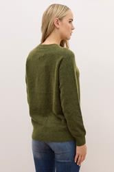 LTS PREMIUM Tall Olive Green Knitted Jumper 3