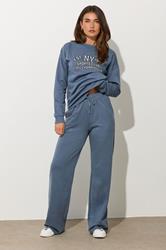 LTS Tall Denim Blue Wide Leg Joggers | Long Tall Sally 2
