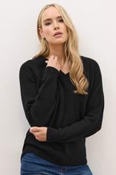 LTS PREMIUM Tall Black Knit V-Neck Jumper | Long Tall Sally 1