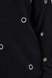 LTS Tall Black Knitted Eyelet Jumper | Long Tall Sally 4